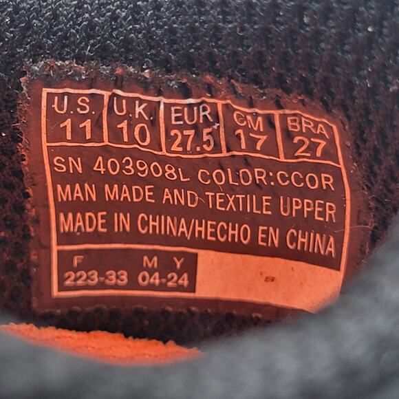 Skechers Bounder Kids Sz 11 Charcoal/Orange 403908L/CCOR NIB - Picture 8 of 12